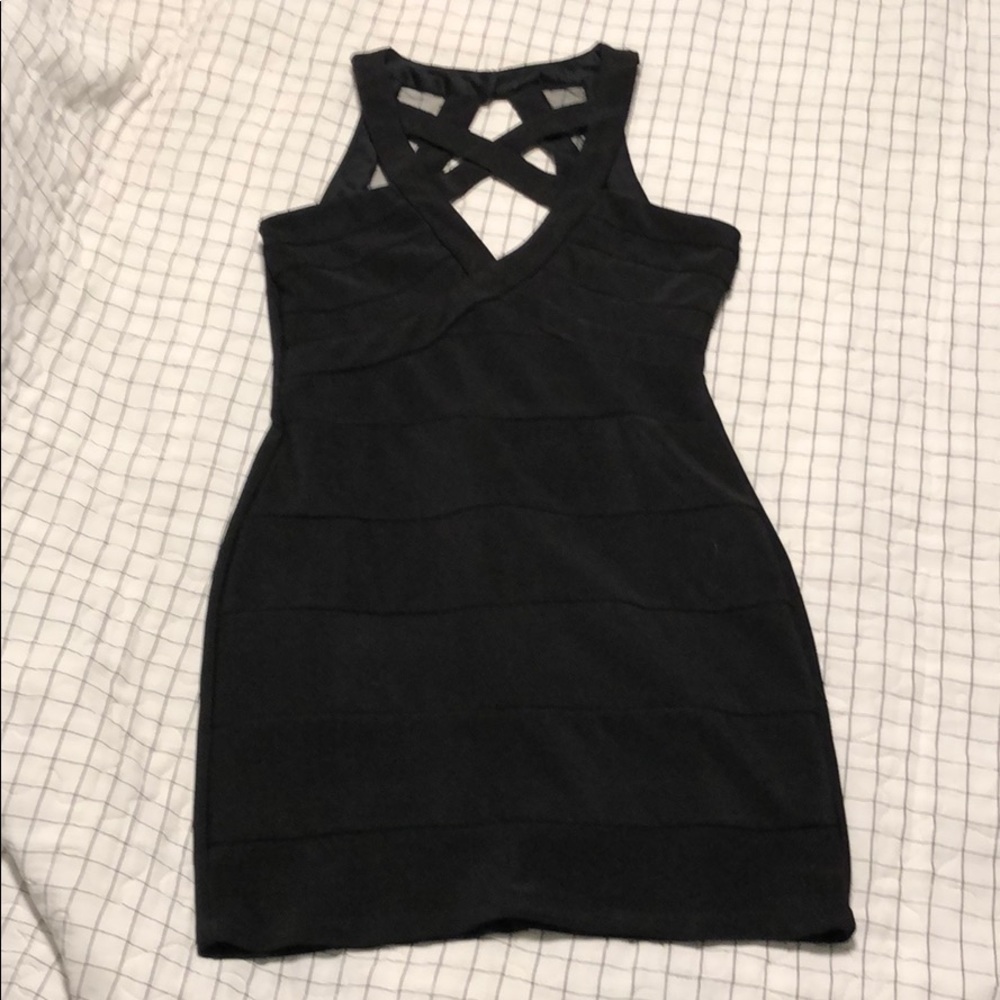Strappy BodyCon little black dress